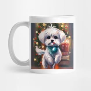 Cute Maltese Dog Drawing Mug